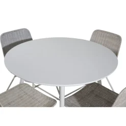 Plaza Rundt Spisebordssæt - Natur og Hvid