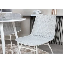 Plaza Rundt Spisebordssæt - Natur og Hvid