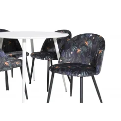 Plaza Rundt Spisebordssæt - Sort og Hvid