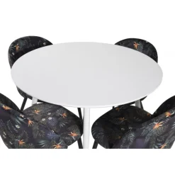 Plaza Rundt Spisebordssæt - Sort og Hvid