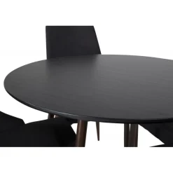 Plaza Rundt Spisebordssæt - Sort og Natur