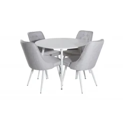 Plaza Rundt Spisebordssæt - Grå og Hvid