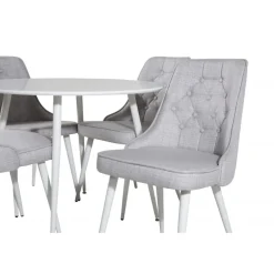 Plaza Rundt Spisebordssæt - Grå og Hvid