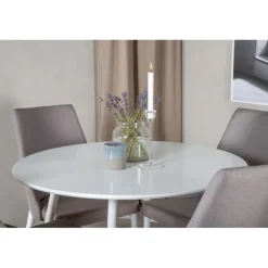 Plaza Rundt Spisebordssæt - Grå og Hvid