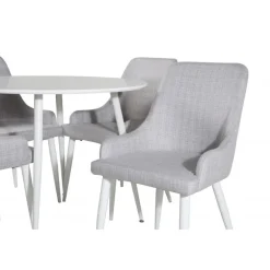 Plaza Rundt Spisebordssæt - Grå og Hvid