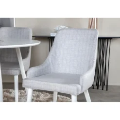 Plaza Rundt Spisebordssæt - Grå og Hvid