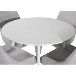 Plaza Rundt Spisebordssæt - Grå og Hvid