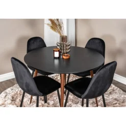Plaza Rundt Spisebordssæt - Sort