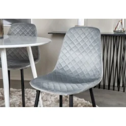 Plaza Rundt Spisebordssæt - Sort Grå og Hvid