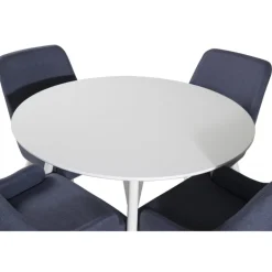 Plaza Rundt Spisebordssæt - Blå og Hvid