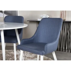 Plaza Rundt Spisebordssæt - Blå og Hvid