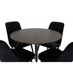 Plaza Rundt Spisebordssæt - Sort og Natur