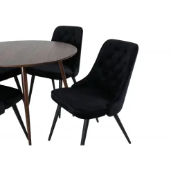 Plaza Rundt Spisebordssæt - Sort og Natur