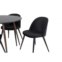 Plaza Rundt Spisebordssæt - Sort og Natur