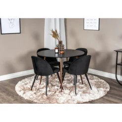 Plaza Rundt Spisebordssæt - Sort og Natur