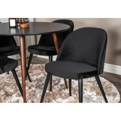 Plaza Rundt Spisebordssæt - Sort og Natur