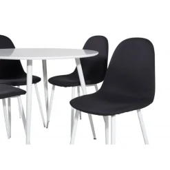 Plaza Rundt Spisebordssæt - Sort og Hvid