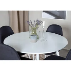 Plaza Rundt Spisebordssæt - Sort og Hvid