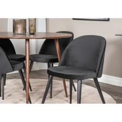 Plaza Rundt Spisebordssæt - Sort og Natur