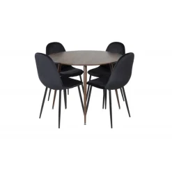 Plaza Rundt Spisebordssæt - Sort og Natur