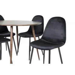 Plaza Rundt Spisebordssæt - Sort og Natur