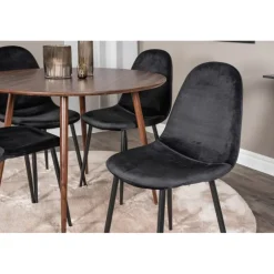 Plaza Rundt Spisebordssæt - Sort og Natur