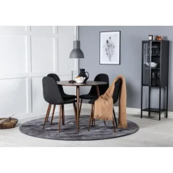 Plaza Rundt Spisebordssæt - Sort og Natur