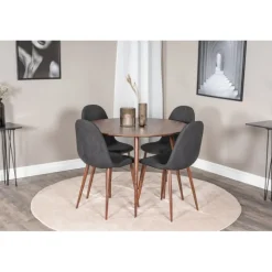 Plaza Rundt Spisebordssæt - Sort og Natur