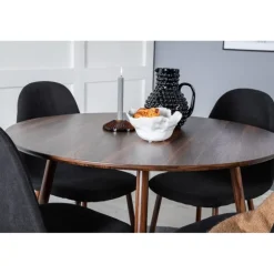 Plaza Rundt Spisebordssæt - Sort og Natur