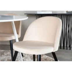 Plaza Rundt Spisebordssæt - Beige, Sort og Hvid