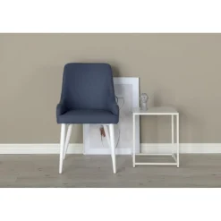 Plaza Spisestol - Blå og Hvid