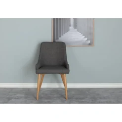 Plaza Spisestol - Mørkegrå og Natur ben