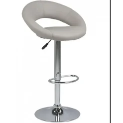 Plump barstol - Brun tekstillæder