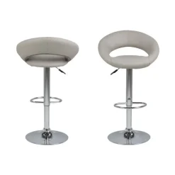 Plump barstol - Brun tekstillæder