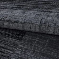 Plus Kortluvet tæppe Abstrakt Ternet - Sort