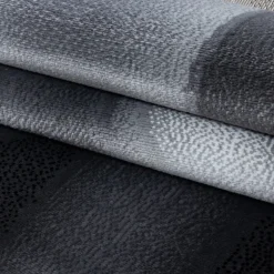 Plus Kortluvet tæppe Abstrakt Bølge - Sort