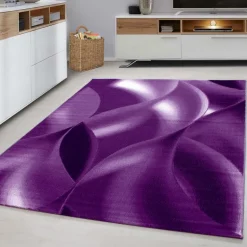 Plus Kortluvet tæppe Abstrakt Bølge - Lilla