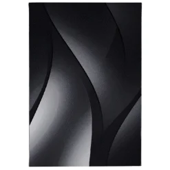 Plus Kortluvet tæppe Bølge - Sort