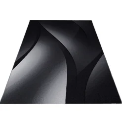 Plus Kortluvet tæppe Bølge - Sort