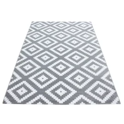Plus Kortluvet tæppe Geometrisk - Grå