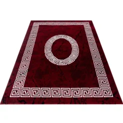 Plus Kortluvet tæppe Meander - Rød