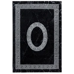 Plus Kortluvet tæppe Meander - Sort