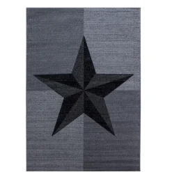 Plus Kortluvet tæppe Stjerne - Grå