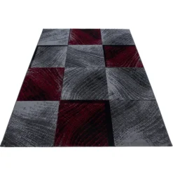 Plus Kortluvet tæppe Ternet - Rød