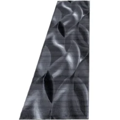 Plus Kortluvet Tæppeløber Abstrakt Bølge - Sort