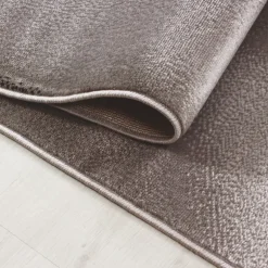 Plus Kortluvet Tæppeløber Abstrakt Bølge - Brun