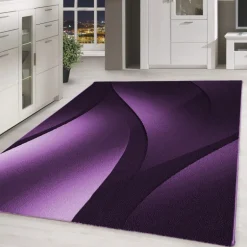 Plus Kortluvet Tæppeløber Bølge - Lilla