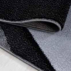 Plus Kortluvet Tæppeløber Bølge - Sort