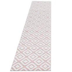 Plus Kortluvet Tæppeløber Geometrisk - Pink
