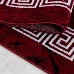 Plus Kortluvet Tæppeløber Meander - Rød